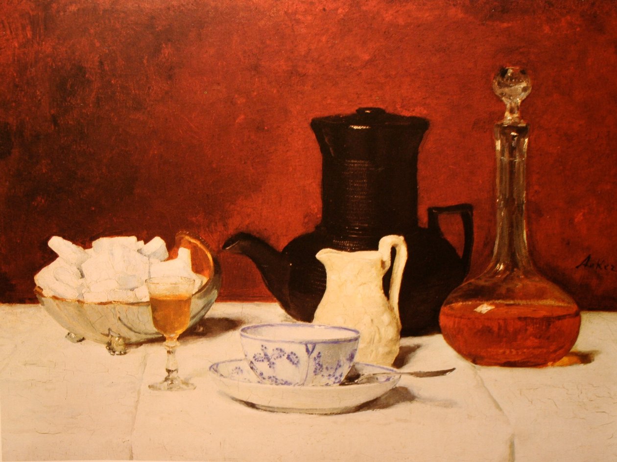 Kaffee und Cognac von Albert Anker