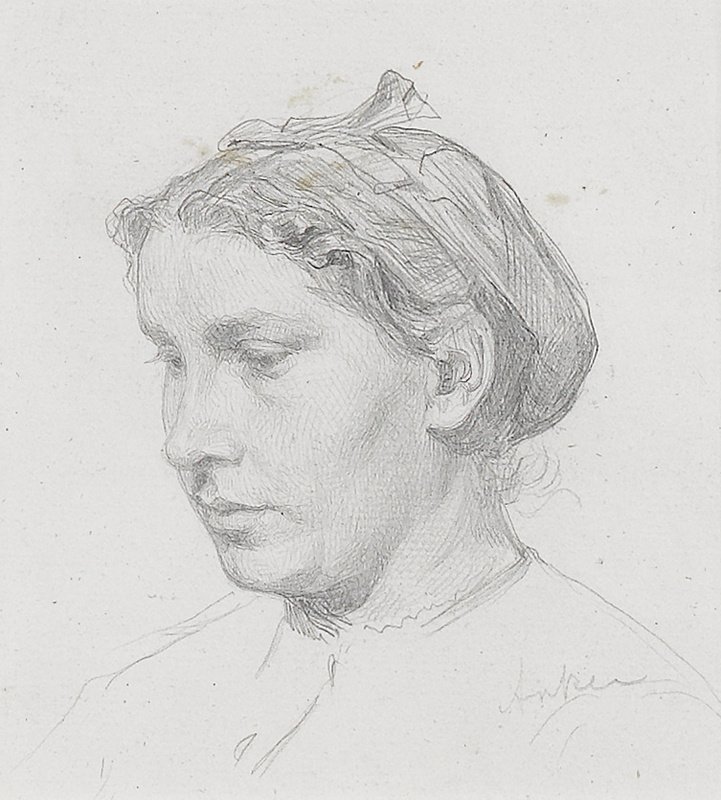 Porträt einer Frau von Albert Anker