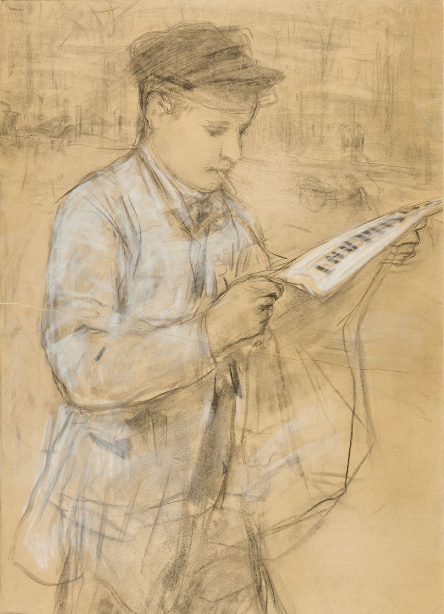 Zeitungsjunge von Albert Anker