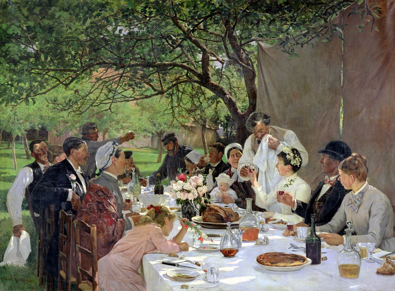 Das Hochzeitsmahl in Yport, 1886 von Albert Auguste Fourie