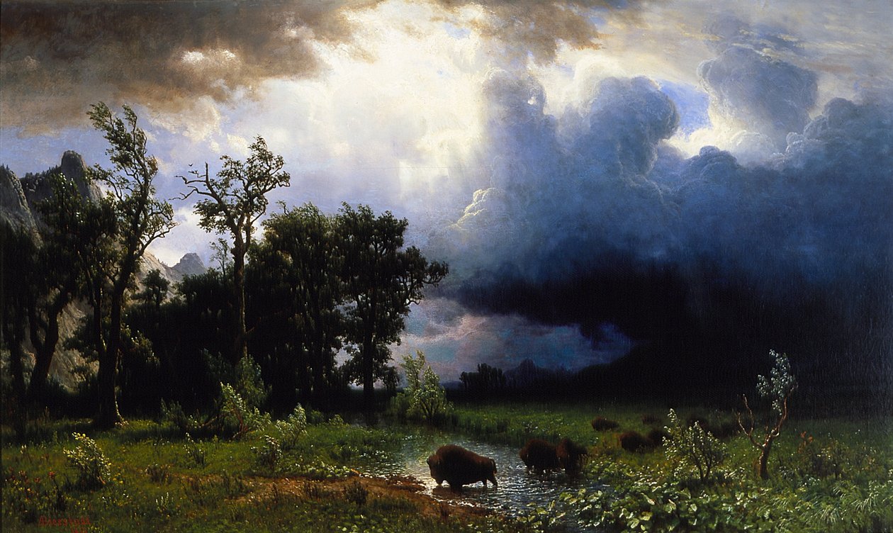 Büffelpfad, Der drohende Sturm von Albert Bierstadt