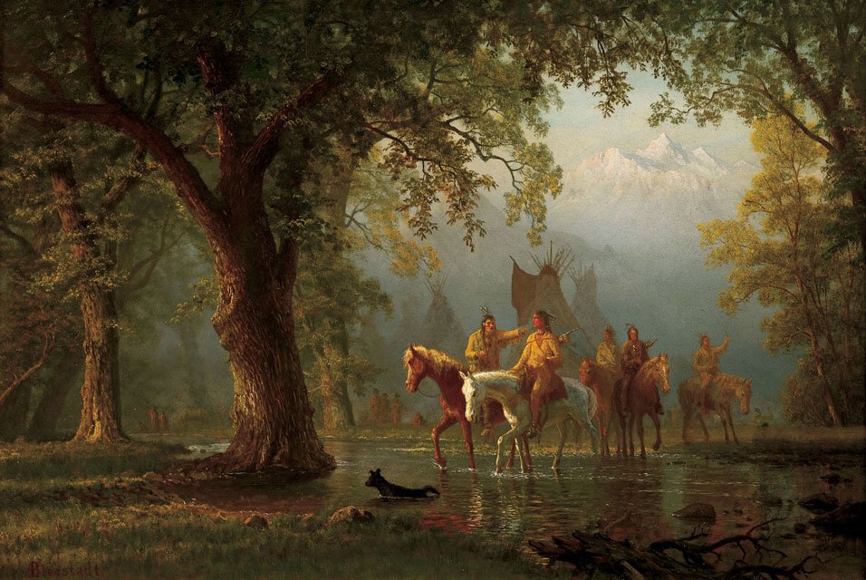 Abreise einer Indianer-Kriegspartei von Albert Bierstadt