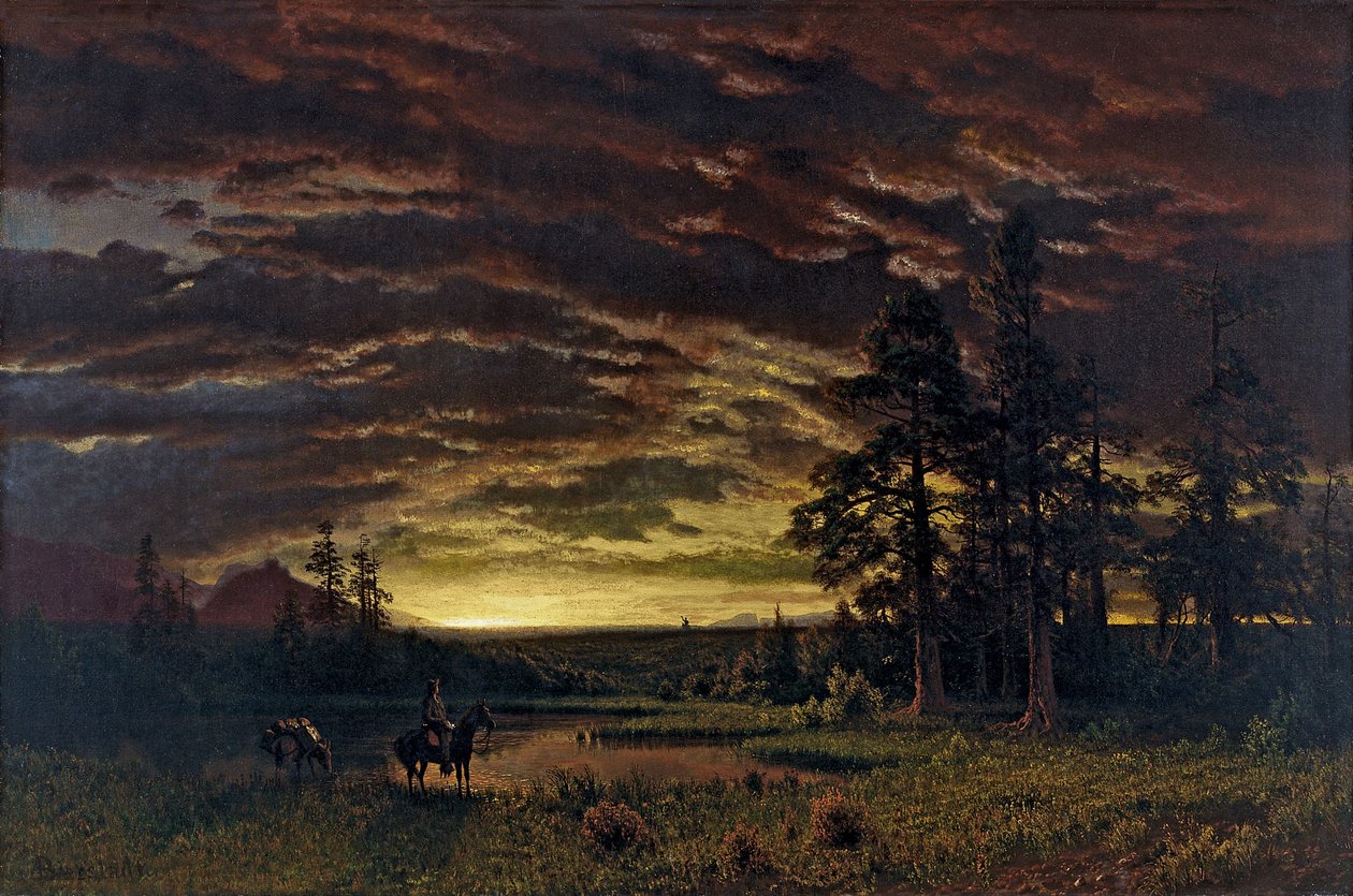 Abend auf der Prärie von Albert Bierstadt