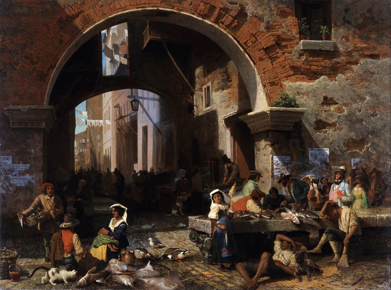 Römischer Fischmarkt. Bogen des Octavius von Albert Bierstadt