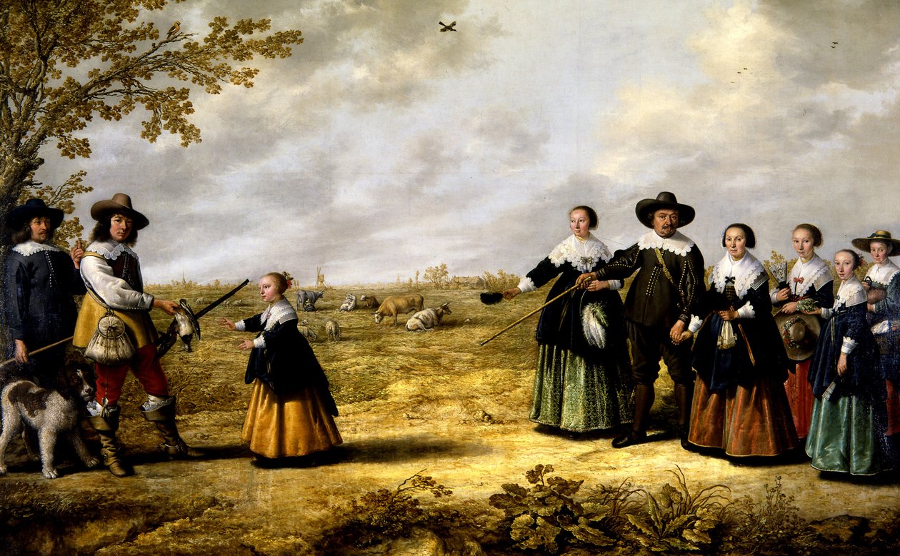 Porträt einer Familie in einer Landschaft von Albert Cuyp
