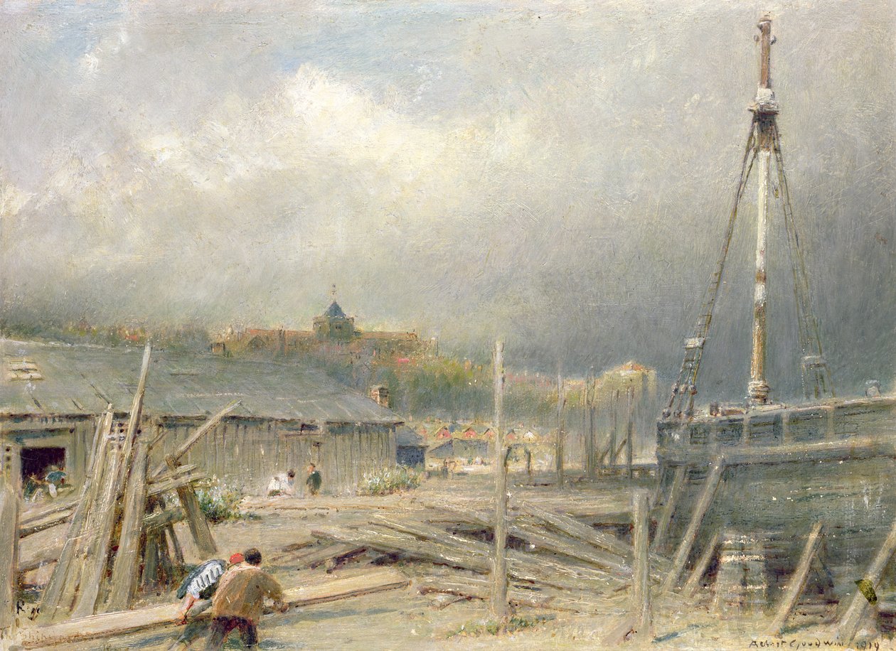 Bootsbau, Rye von Albert Goodwin