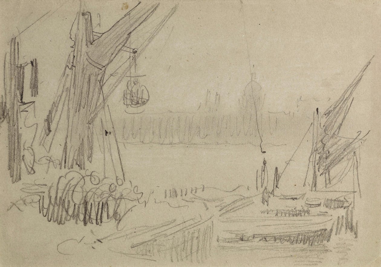 Auf der Themse, ca. 1890 von Albert Goodwin