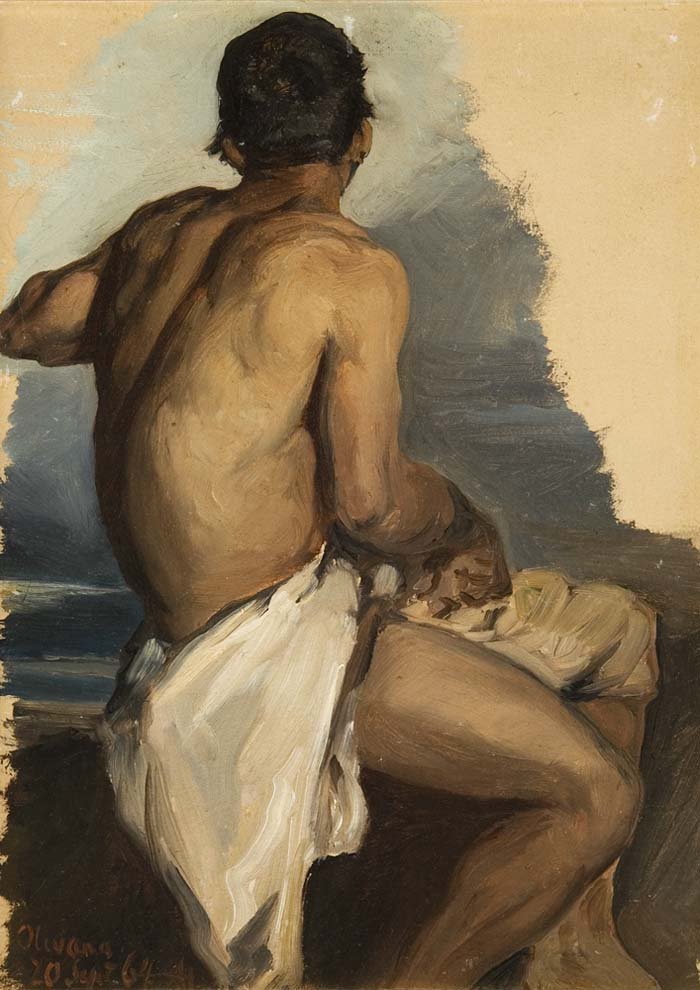 Männlicher Rückenakt von Albert Hertel