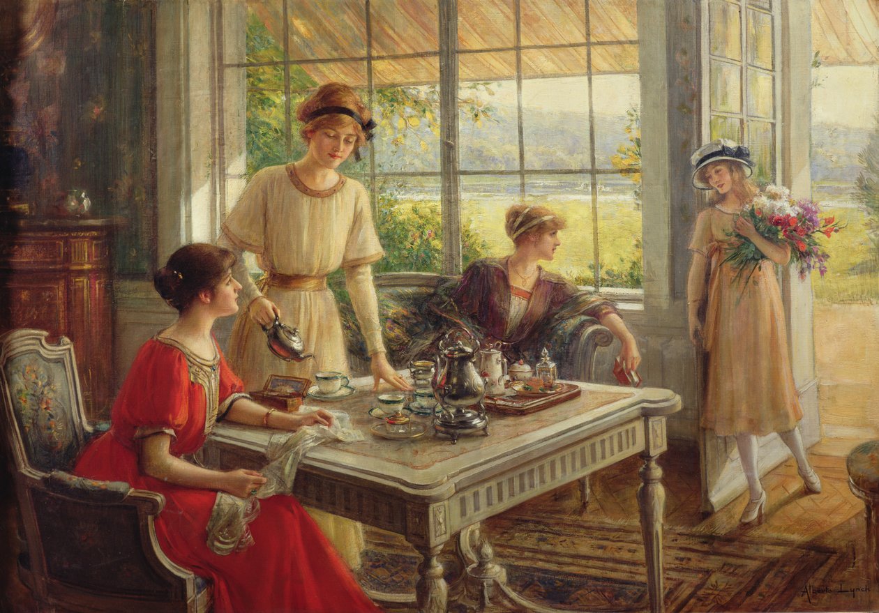 Frauen beim Teetrinken von Albert Lynch