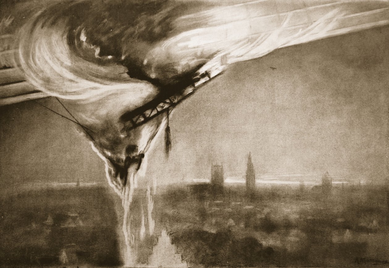 Der Fall des Zeppelins, 1915 von Albert Matignon