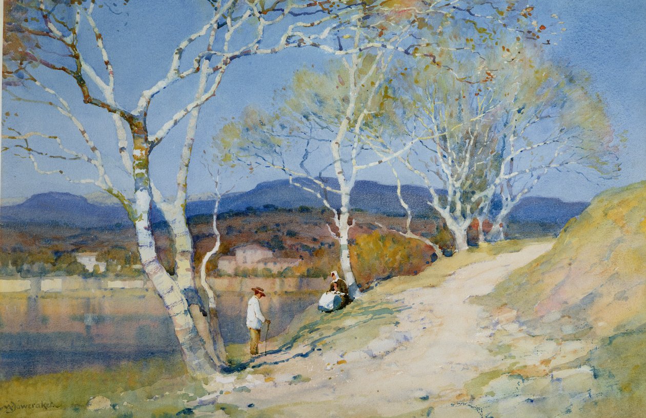 Paar an einem Fluss von Albert Moulton Foweraker