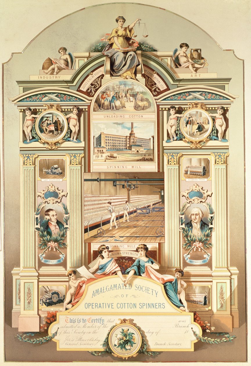 Handelszeichen der Amalgamated Society of Operative Cotton Spinners von Albert Richards