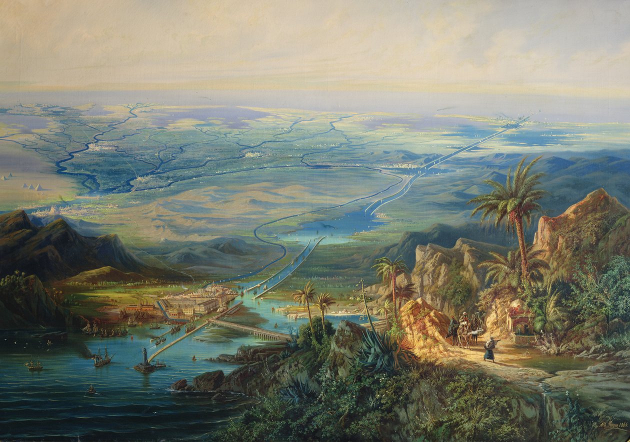 Der Suezkanal, 1864 von Albert Rieger