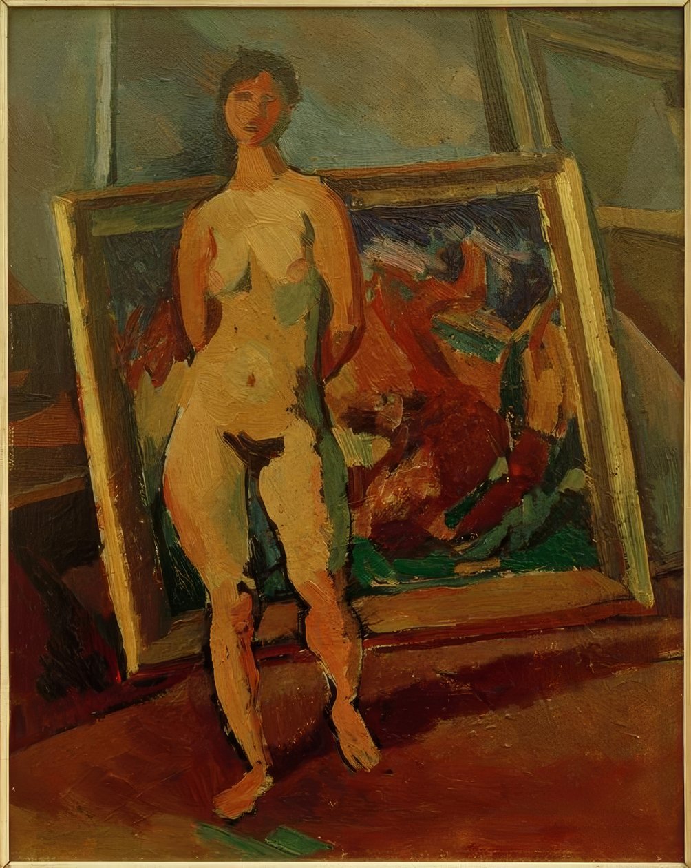 Weiblicher Akt im Atelier von Albert Weisgerber