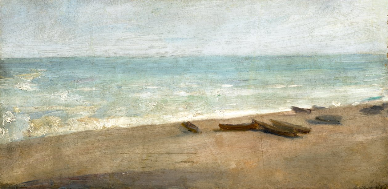 Boote entlang der Küste von Albert de Belleroche