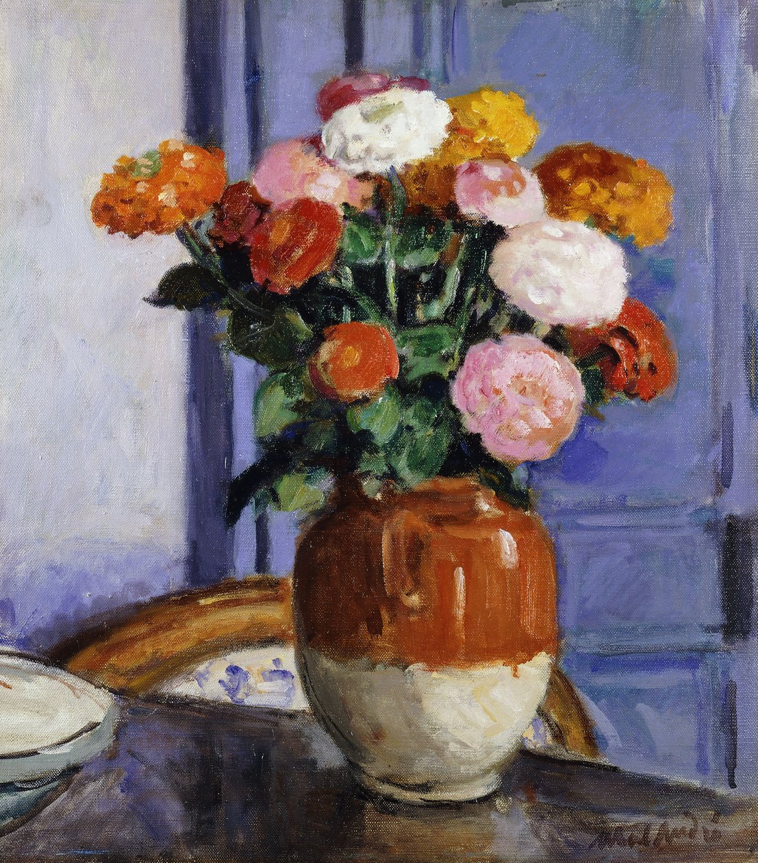 Blumenstrauß von Zinias von Albert Andre