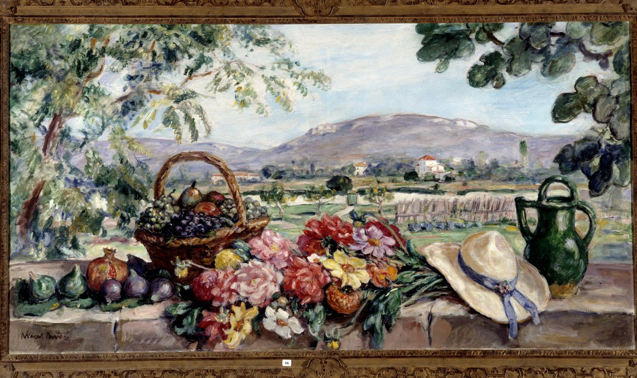 Komposition mit Blumen und Früchten von Albert Andre