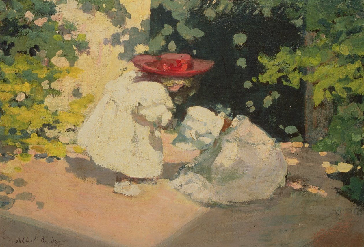 Kleine Mädchen beim Spielen von Albert Andre
