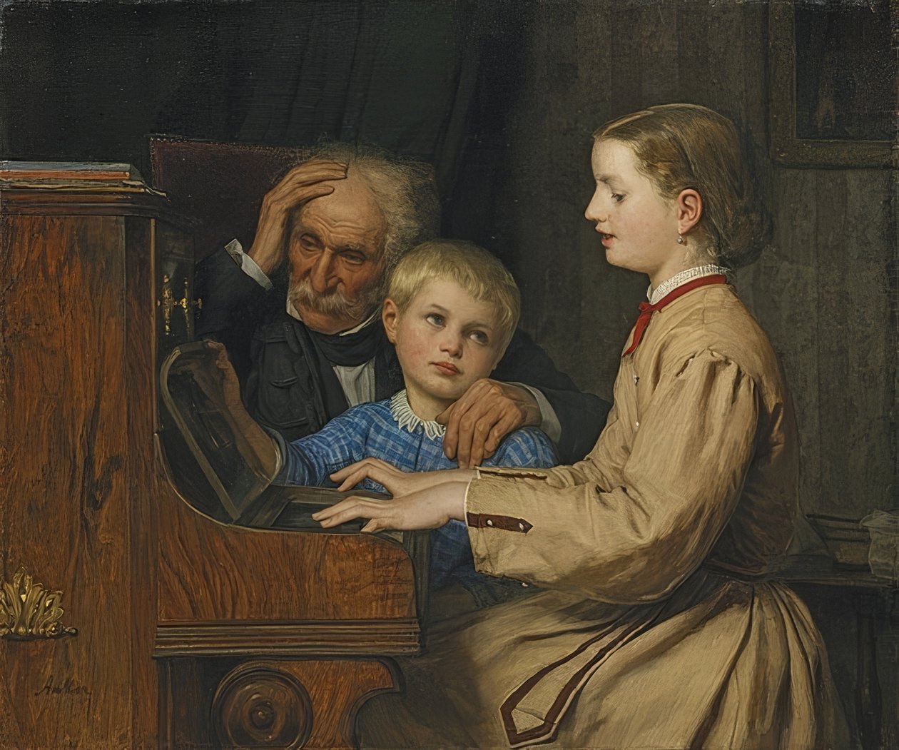 Das Lied der Heimat, 1874 von Albert Anker