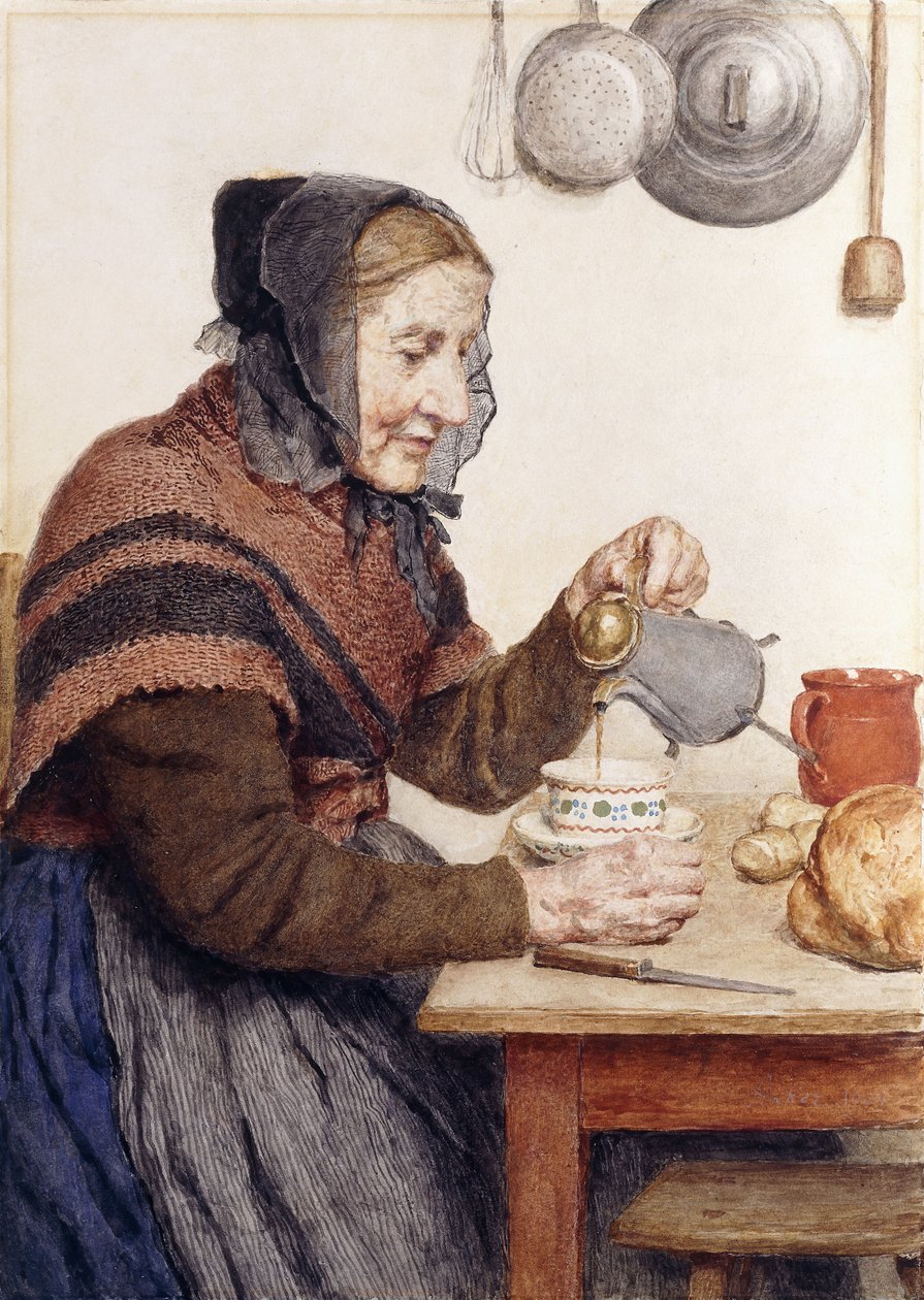 Großmutter mit Kaffee, 1904 von Albert Anker