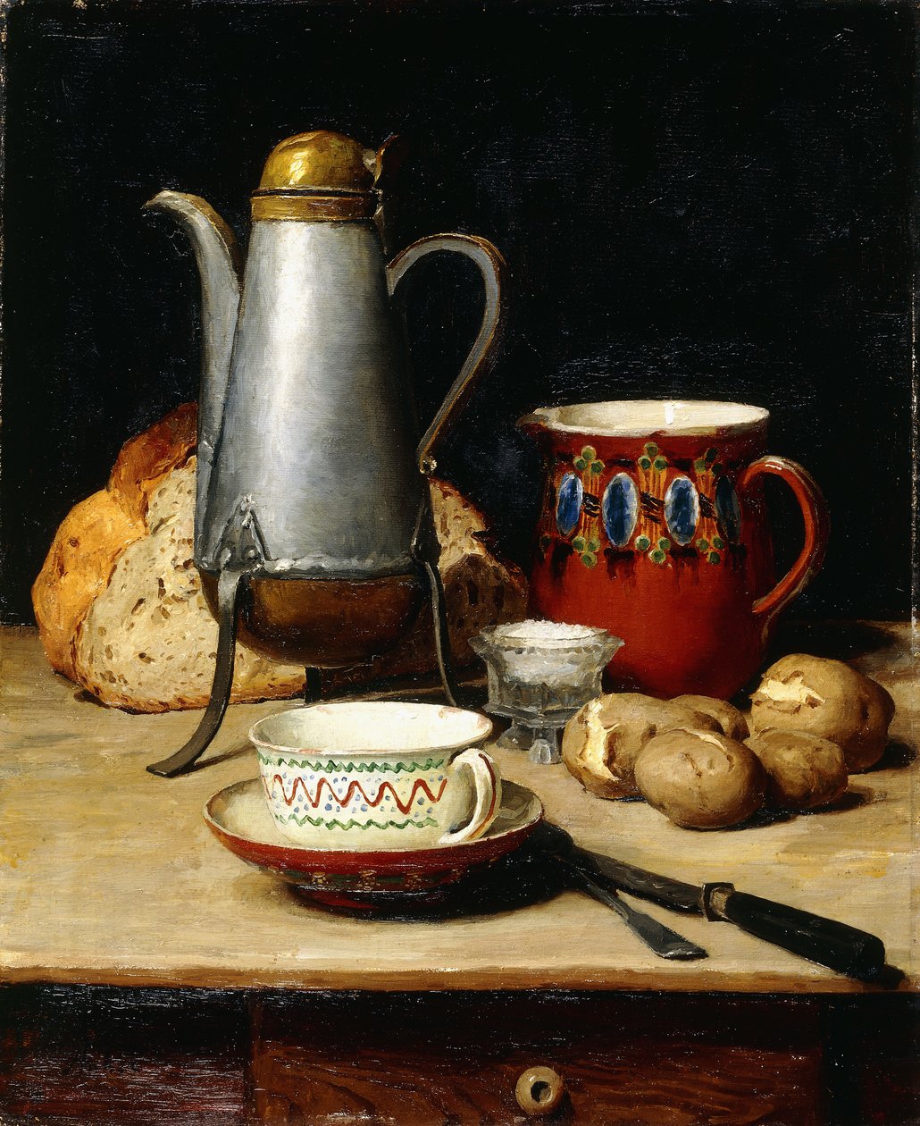 Stillleben: Kaffee und Kartoffeln, 1897 von Albert Anker