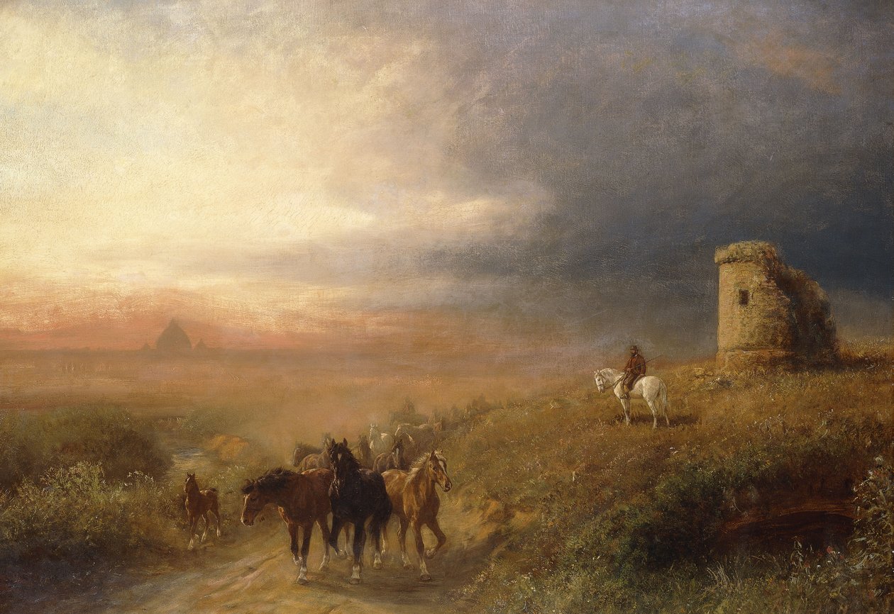 Abendstimmung in der Campagna von Albert Arnz