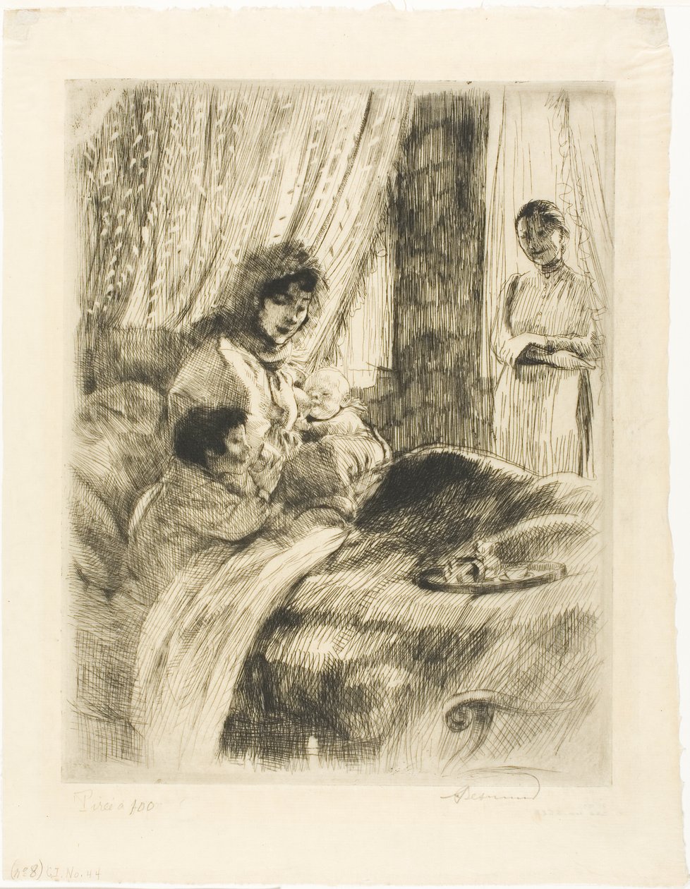 Frühstück, Platte vier aus Frau von Albert Besnard