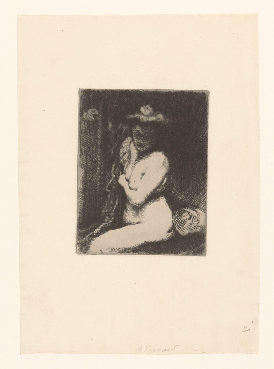 Nackte Frau am Toilettentisch von Albert Besnard