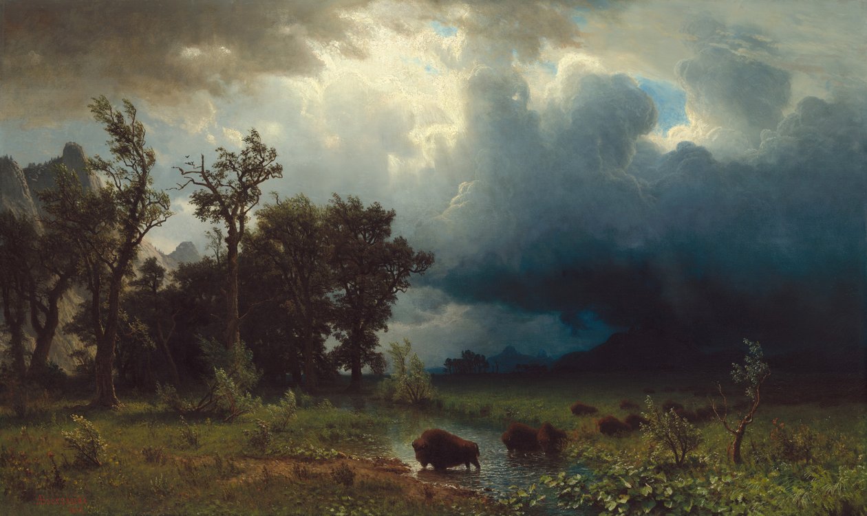 Büffelpfad: Der drohende Sturm von Albert Bierstadt