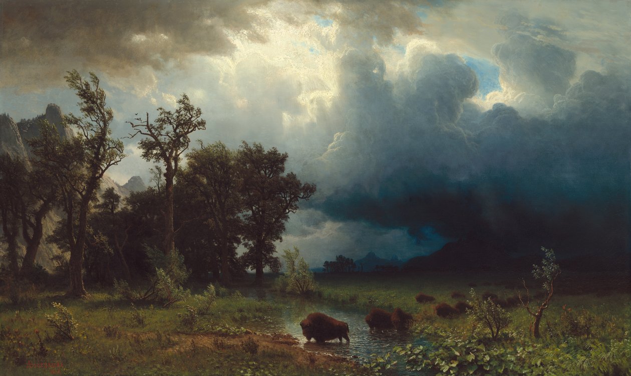 Büffelpfad: Der drohende Sturm von Albert Bierstadt