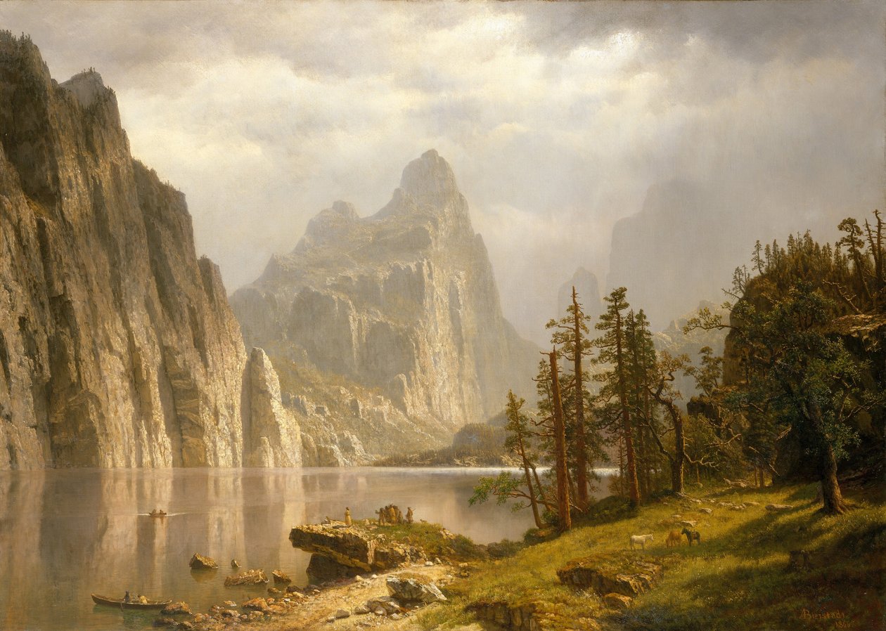 Merced River, Yosemite-Tal von Albert Bierstadt