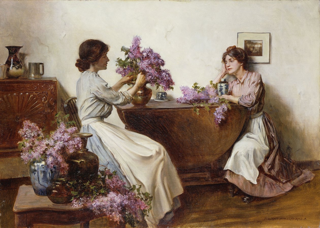 Flieder arrangieren, 1906 von Albert Chevallier Tayler