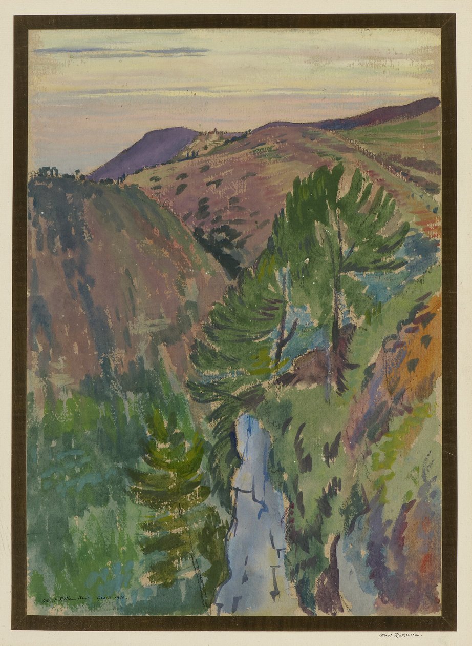 Landschaft bei Grasse von Albert Daniel Rutherston