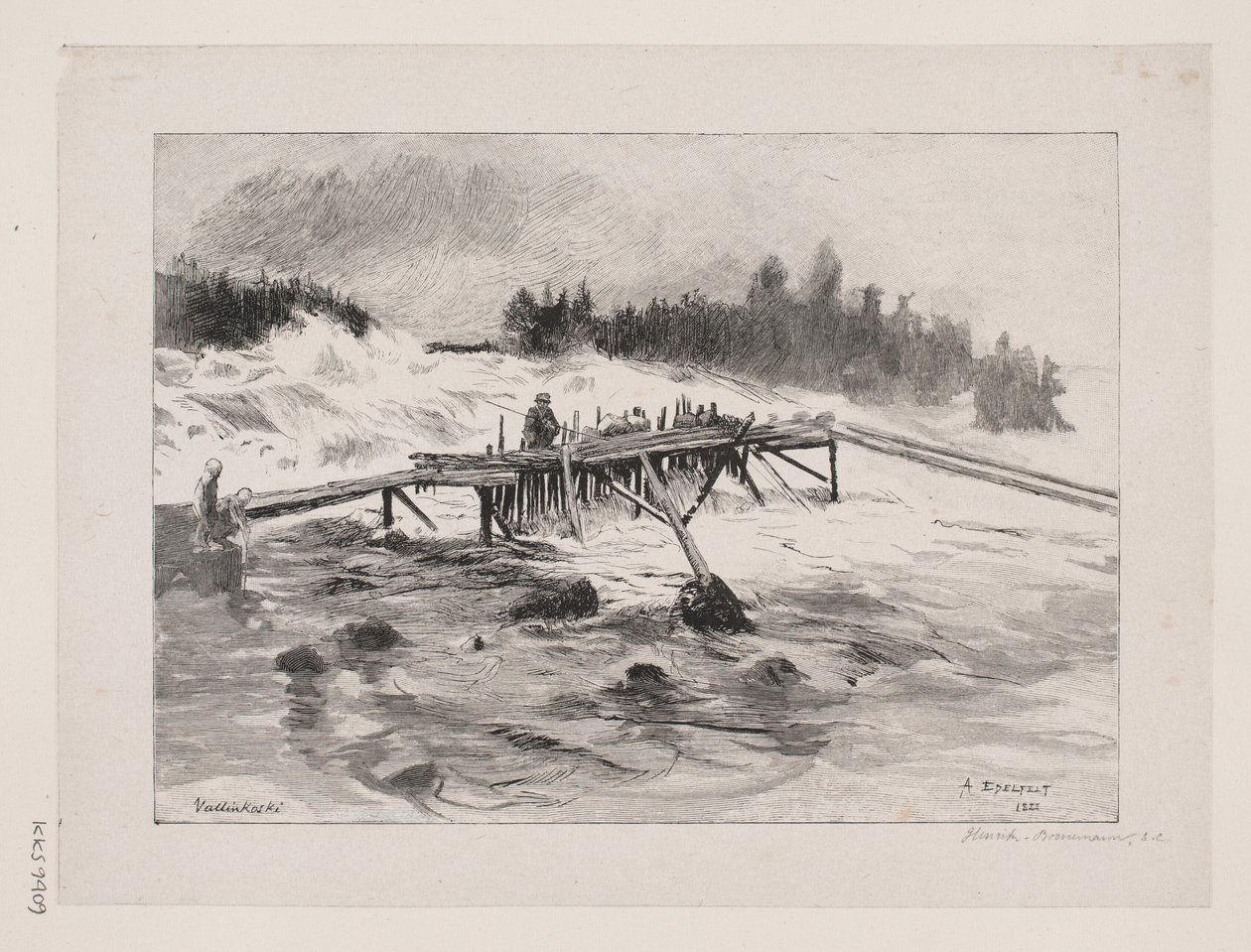 Ein Wasserfall. Vallinkoski von Albert Gustaf Aristides Edelfelt
