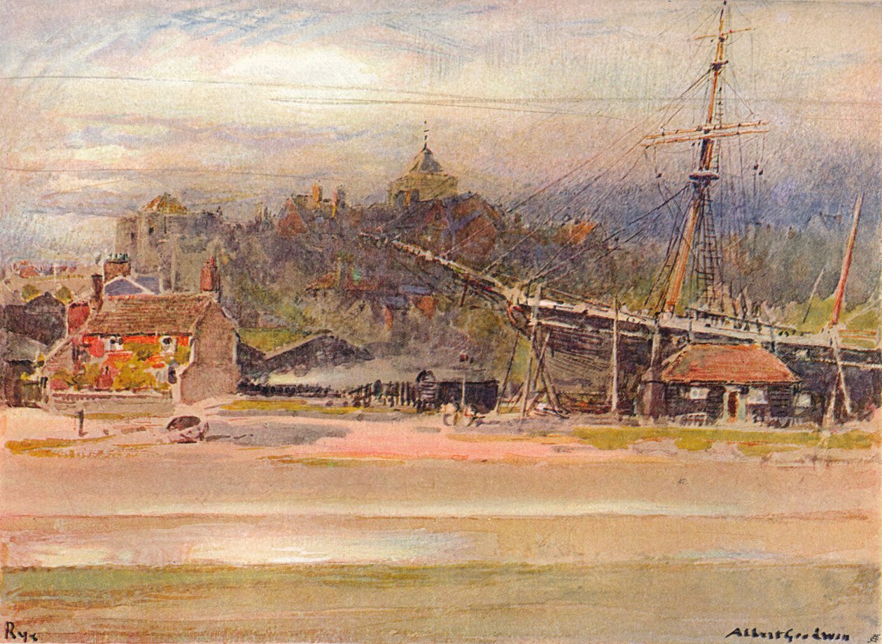 Bootsbauer-Werkstatt, Rye, 1910 von Albert Goodwin
