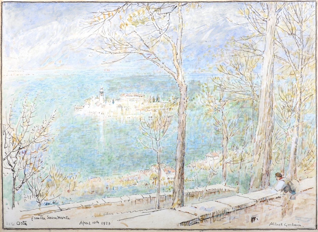 Der Ortasee vom Sacremonte von Albert Goodwin