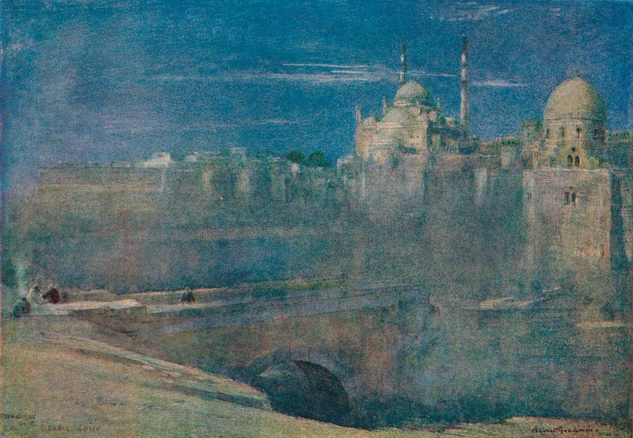 Mondlicht auf der Zitadelle, Kairo, um 1890 von Albert Goodwin