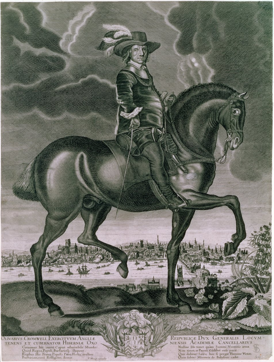 Reiterporträt von Oliver Cromwell, um 1655 von Albert Haelwegh