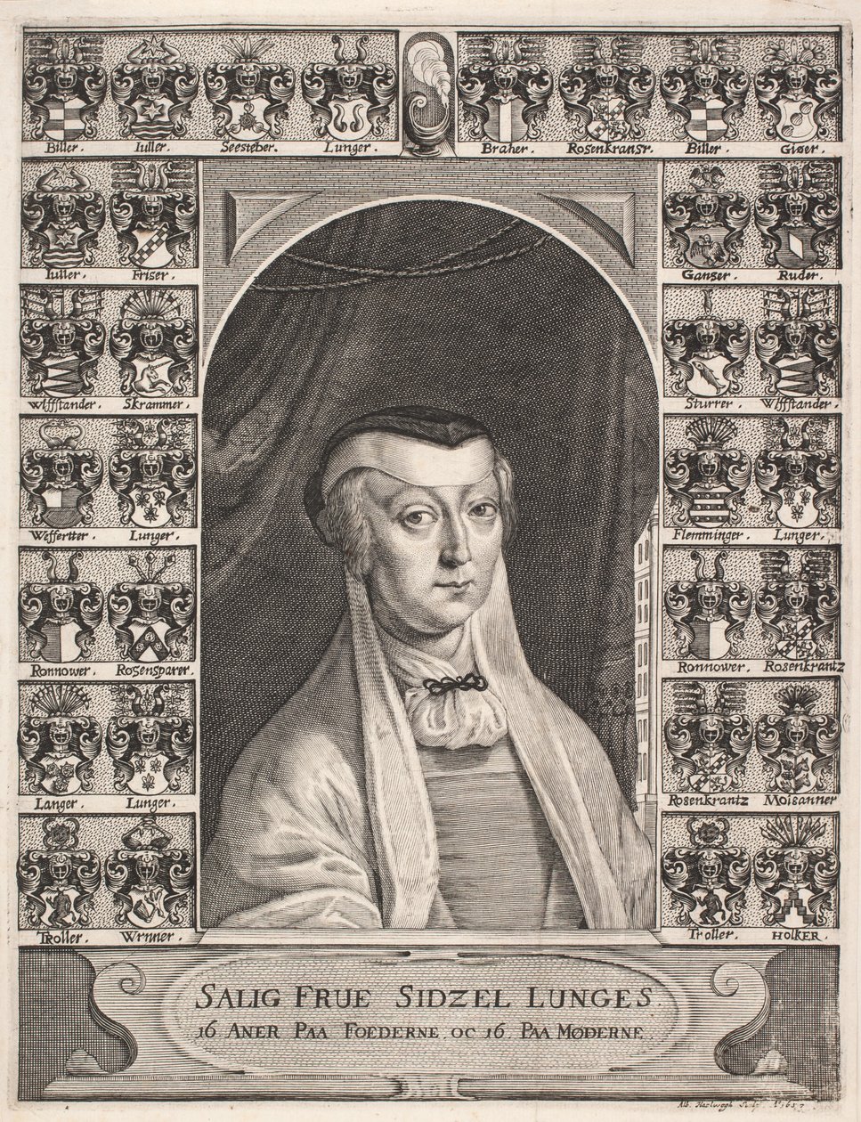 Sidsel Lunge. Gedenkblatt von Albert Haelwegh
