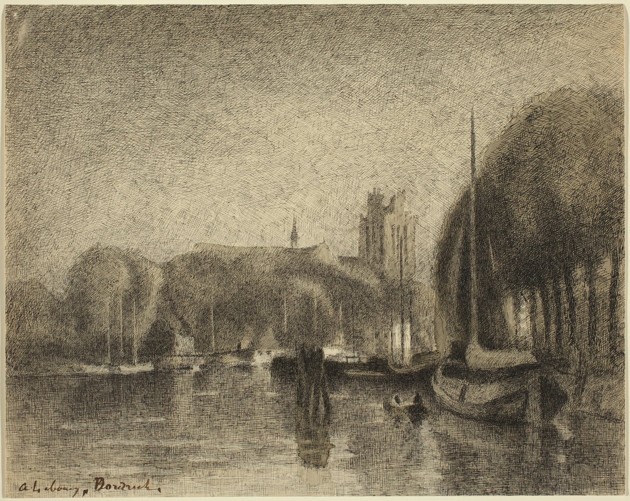 Hafen in Dordrecht von Albert Lebourg