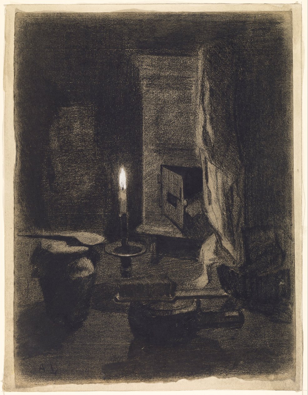 Stillleben mit Kerze von Albert Lebourg