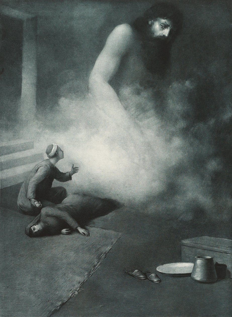Aladdin und der Geist, 1897 von Albert Letchford