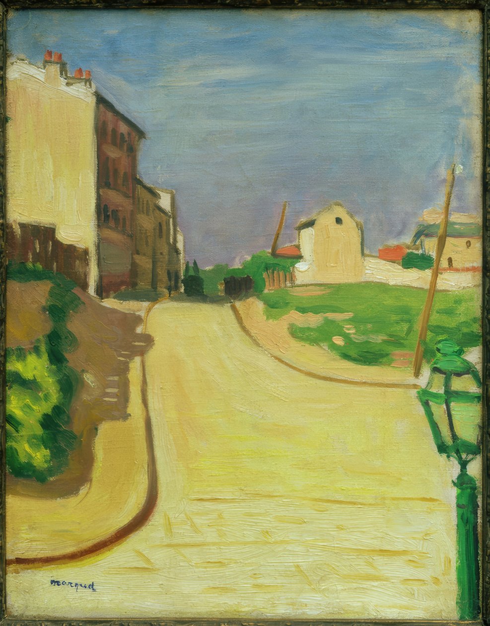 Straße mit grüner Laterne von Albert Marquet