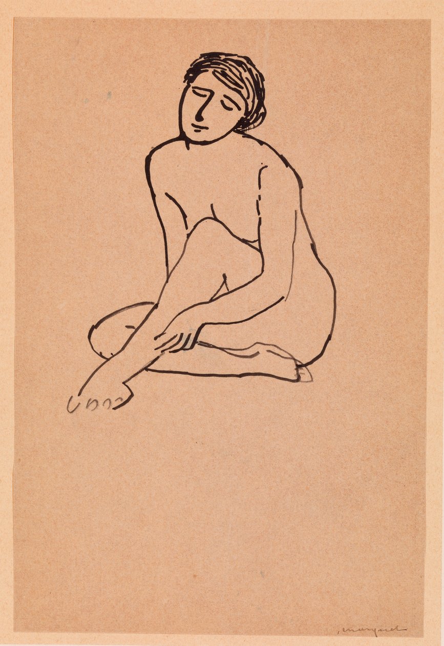 Frau - Nackt sitzend von Albert Marquet