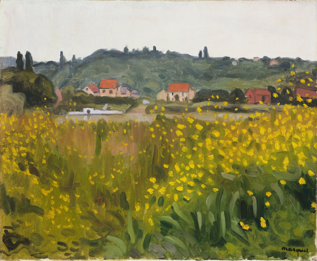Gelbe Blumen in Villenes von Albert Marquet