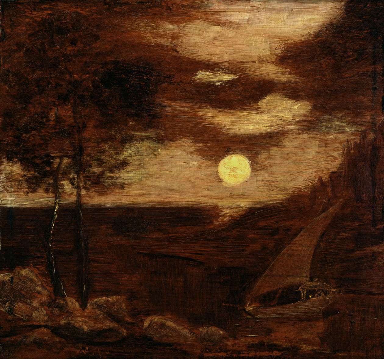 Das Liebesboot, ca. 1881 von Albert Pinkham Ryder