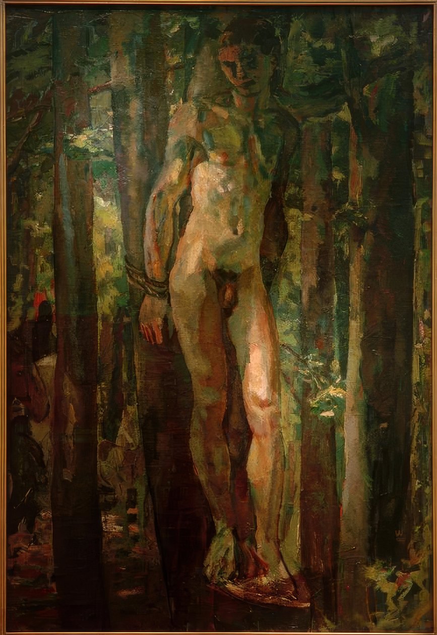Gefesselter Sebastian im Walde von Albert Weisgerber