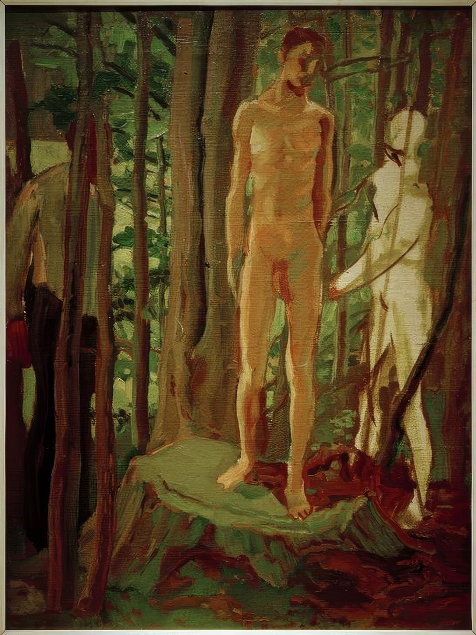 Sebastian auf dem Baumstumpf von Albert Weisgerber