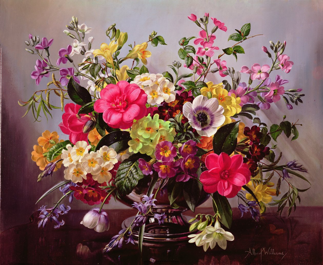 Freesien, Primeln und Glockenblumen von Albert Williams