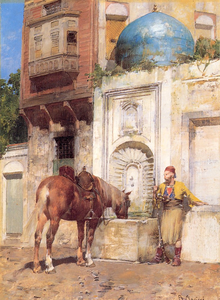 Ein Tränkeplatz von Alberto Pasini